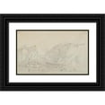 thumbnail image 1 of August Heinrich 14x10 Black Ornate Wood Framed Double Matted Museum Art Print Titled: Sketch of the Church of Sankt Bartholoma at the Konigsee at the Foot of the Watzmann Seen from the, 1 of 5