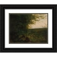thumbnail image 1 of August Heinrich 18x15 Black Ornate Wood Framed Double Matted Museum Art Print Titled - At the Edge of the Forest (ca. 1820), 1 of 5