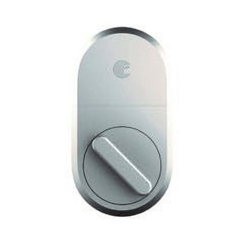 Silver Smart Door Lock with Bluetooth and Voice Assistant Integration