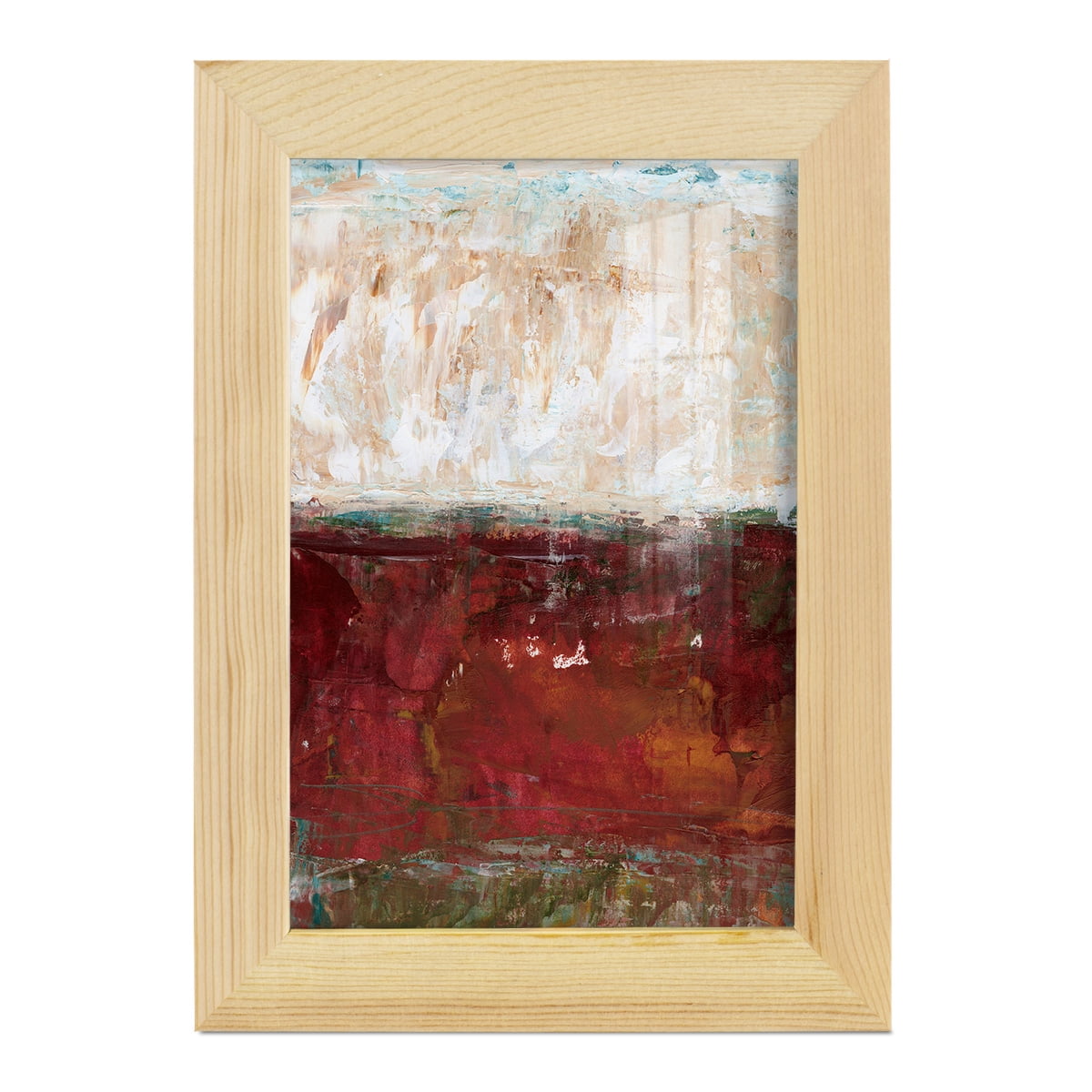 August Horizon II -Framed Print w/glass-Natural Wood