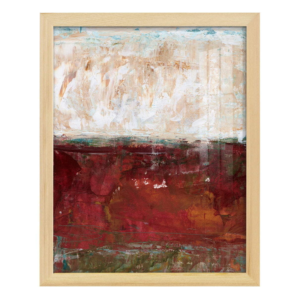 August Horizon II -Framed Print w/glass-Natural Wood