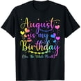 thumbnail image 1 of August Is My Birthday Yes The Whole Month Birthday Tie Dye T-Shirt mens t shirt，black，women，funny，misfits，men，journey, 1 of 4