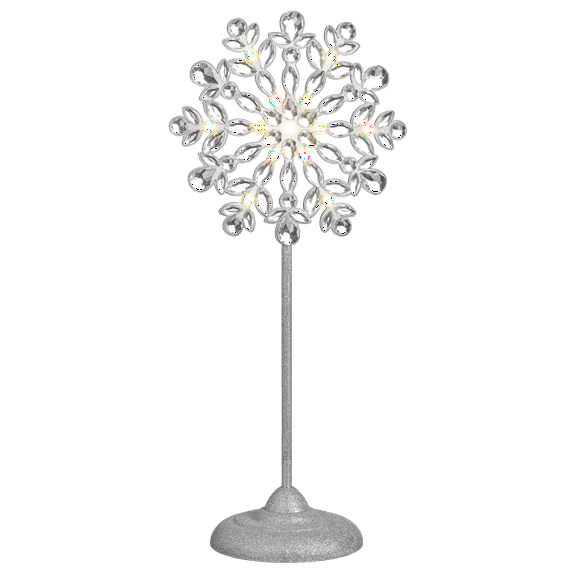 August & Leo Home 2-in-1 LED Tree Topper & Stand Jeweled Snowflake