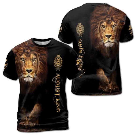 August Lion The King Behind Men's T-shirt S-5XL