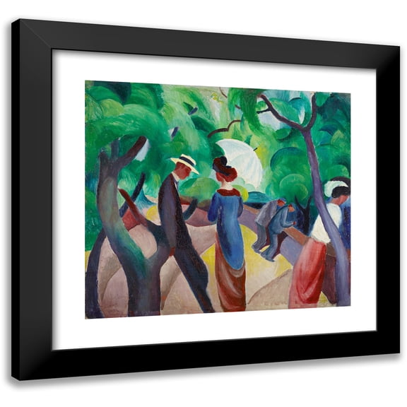 August Macke 13x12 Black Modern Framed Museum Art Print Titled - Promenade (1913)