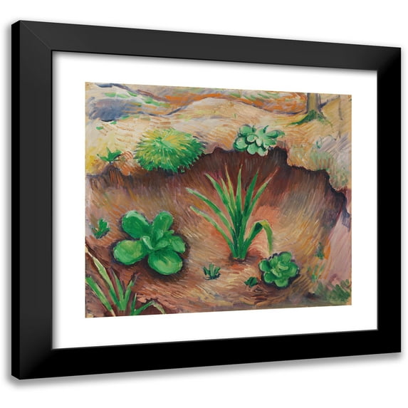 August Macke 16x15 Black Modern Framed Museum Art Print Titled - Plants in the Forest (1910)