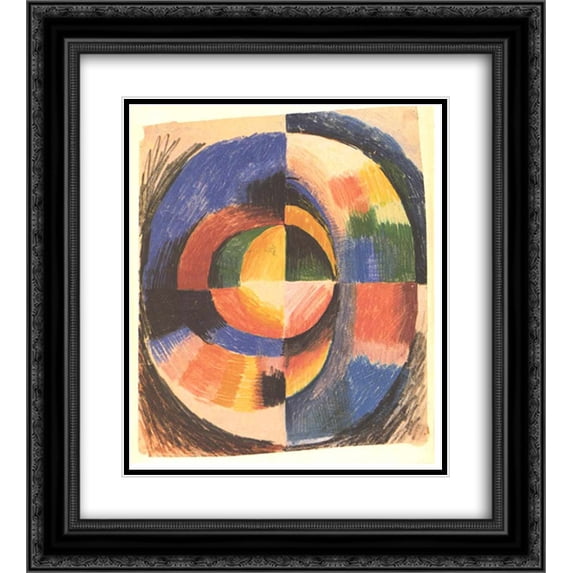 August Macke 2x Matted 20x22 Black Ornate Framed Art Print 'Colour circle'