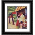 thumbnail image 1 of August Macke 2x Matted 20x24 Black Ornate Framed Art Print 'In front of the hat shop (woman with red jacket and child)', 1 of 2