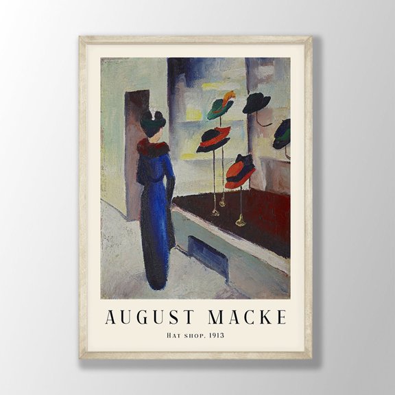 August Macke Hat Shop Wall Art Print, Abstract Expressionist Decor Unframed Paper Print