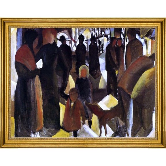 August Macke Leave-taking - 18" x 24" Framed Premium Canvas Print
