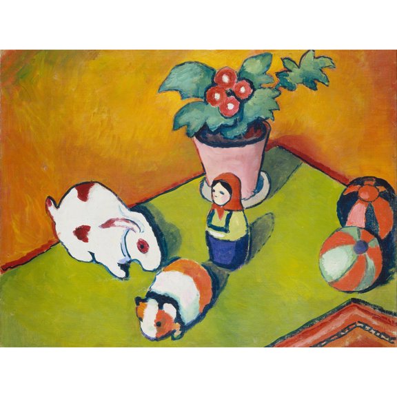 August Macke Little Walters Toys Extra Large Art Print Wall Mural Poster Premium XL