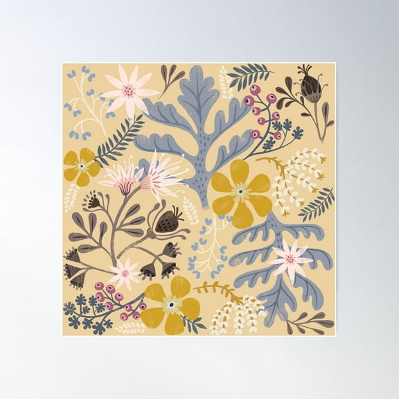 August Meadow Poster Wall Art, Modern Wall Decor For Living Room Bedroom, 30x30 UNFRAMED