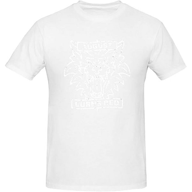 August Music Burns Red Logo Men's Cotton Short Sleeve TShirts Funny