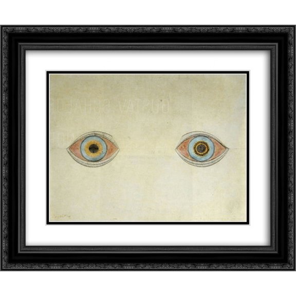 August Natterer 2x Matted 24x20 Black Ornate Framed Art Print 'My Eyes in the Time of Apparition'