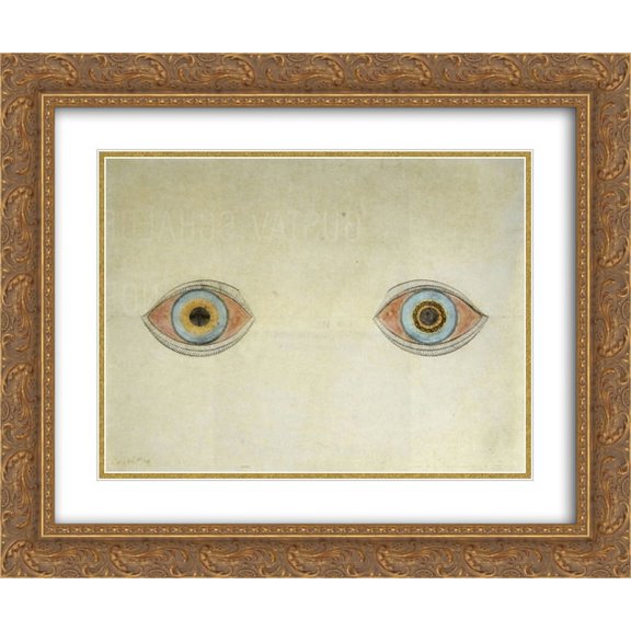 August Natterer 2x Matted 24x20 Gold Ornate Framed Art Print 'My Eyes in the Time of Apparition'