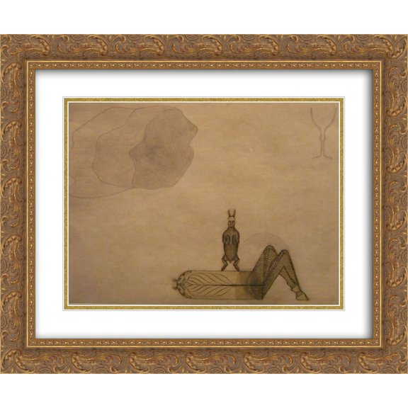 August Natterer 2x Matted 24x20 Gold Ornate Framed Art Print 'unknown title'
