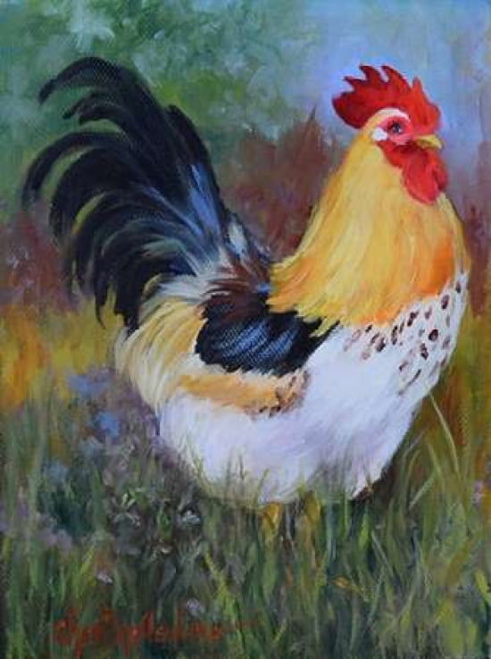August Rooster Canvas Art - Cheri Wollenberg (18 x 24)