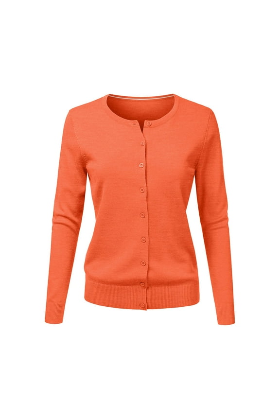 August Silk Cardigans for Women Women's Round Neck Cardigan Knitted Long Sleeved Large Yards Loose Solid Color Short Sweater Jacket Cardigan