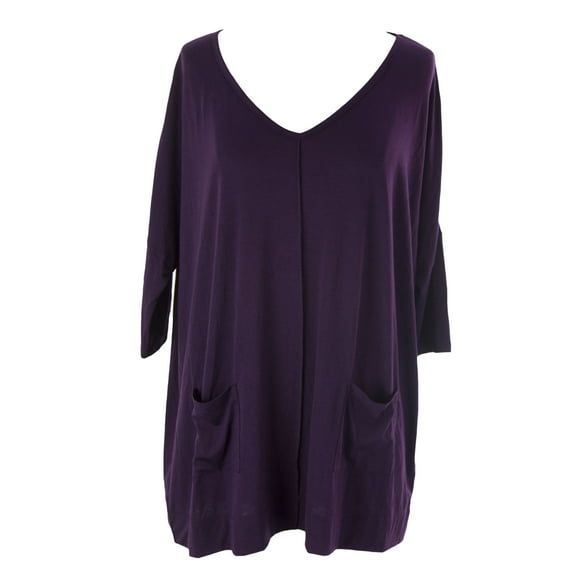 August Silk Women's Dolman Sleeve Smock Tunic Small Royalty Purple