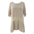 thumbnail image 1 of August Silk Women's Extended Shoulder Lace Tunic Medium Ash Blonde, 1 of 2