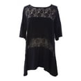 thumbnail image 1 of August Silk Women's Extended Shoulder Lace Tunic Medium Black, 1 of 2