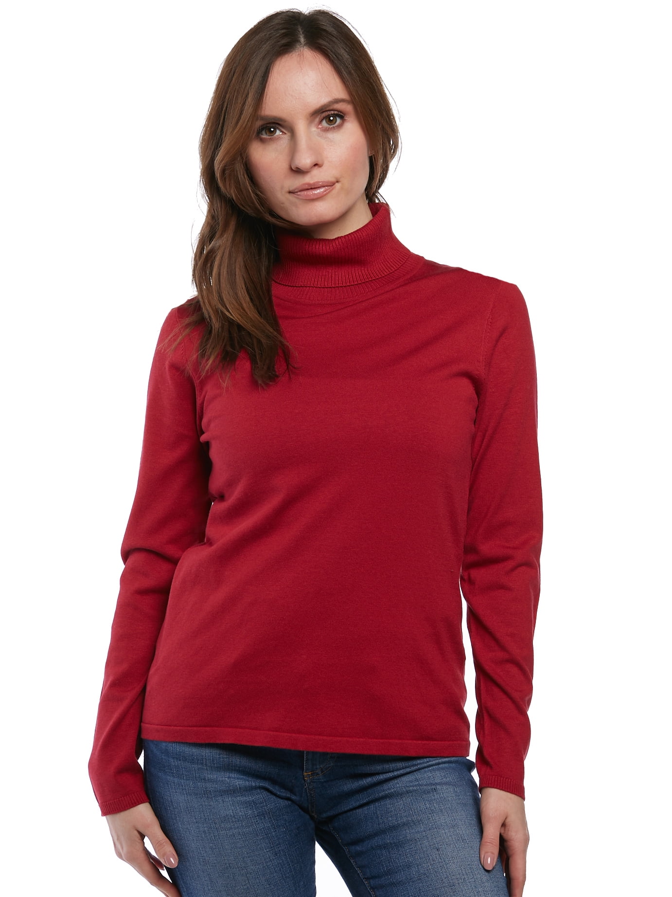 Womens red hot sale turtleneck shirt