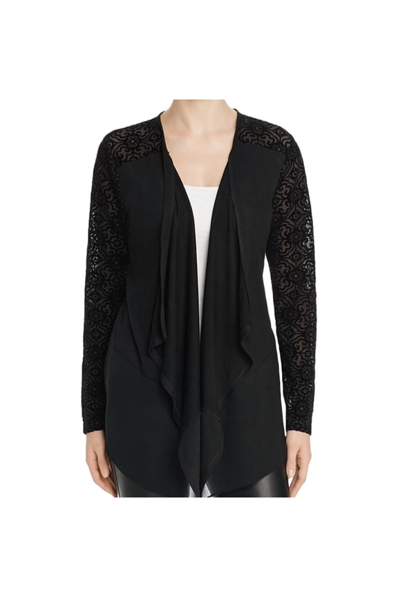 Womens Velvet Cardigan Sweater, Black, Small
