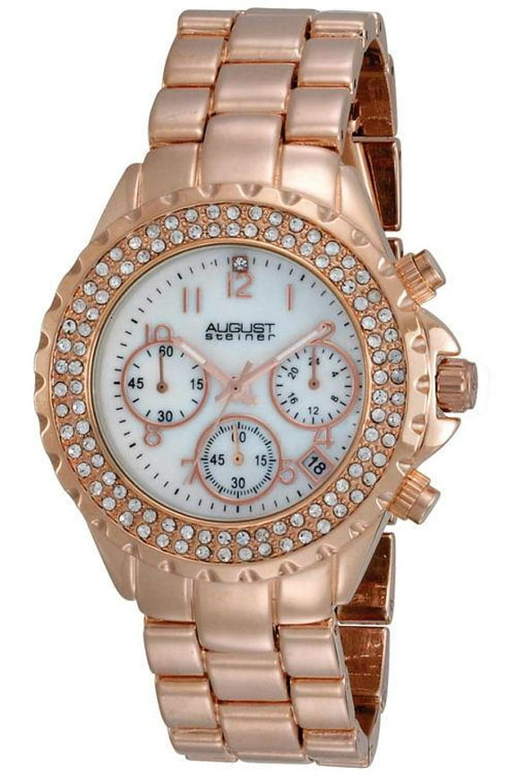 AS8031RG Crystal MOP Chrono Bracelet Womens Watch