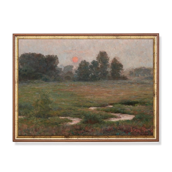 August Sunset Prairie Dell Peaceful Landscape Golden Hour Meadow Rustic Landscape Wall Art Decor Unframed Paper Print