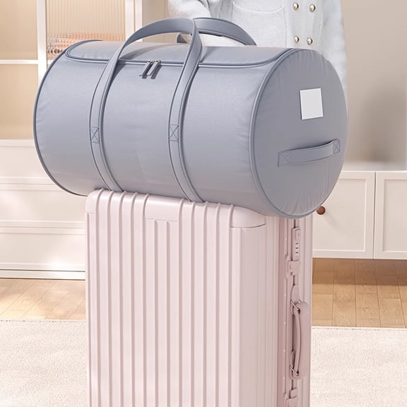 August Under Saving, Clothing Storage Bags With Handle And Zipper Travel Moving Bags For Small Clothes Throw Pillows Quilts Fabric