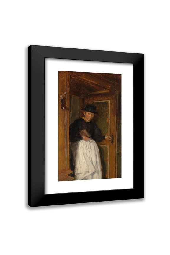 August von Pettenkofen 10x14 Black Modern Framed Museum Art Print Titled - Peasante from Toblach