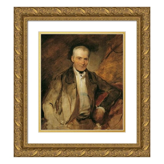 August von Pettenkofen 12x14 Gold Ornate Wood Frame and Double Matted Museum Art Print Titled - The Father of the Painter Georg Raab (1847)