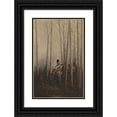 thumbnail image 1 of August von Pettenkofen 17x24 Black Ornate Framed Double Matted Museum Art Print Titled: Forest with Soldiers, 1 of 5