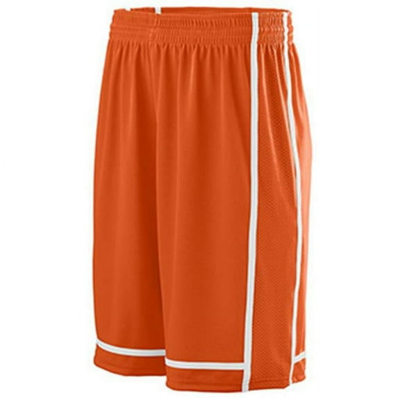 Augusta 1186A Youth Winning Streak Game Short - Orange & White- Small