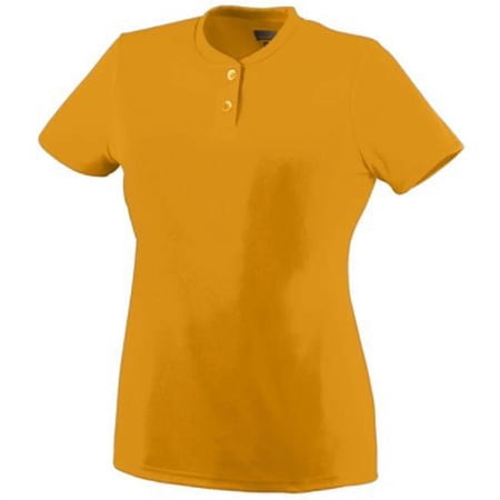 Augusta 1213A Girls Wicking Two-Button Jersey - Gold- Small