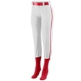thumbnail image 1 of Augusta 1248A Ladies Low Rise Collegiate Softball Pant - White- Red & White- XL, 1 of 2
