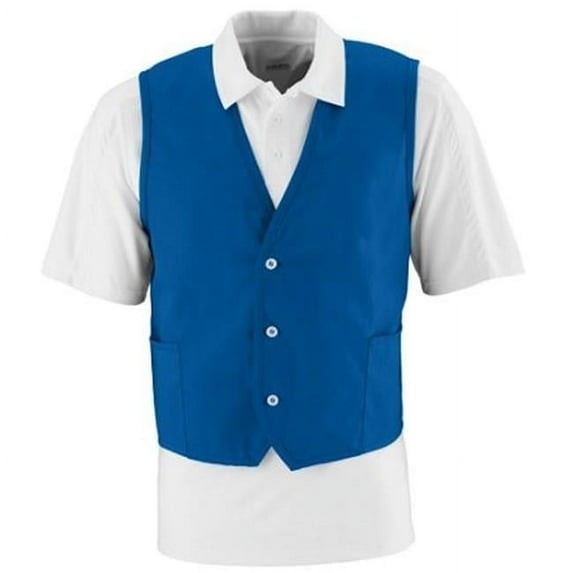 Augusta 2145A Three Button Front Closure Vest, Royal Blue - Small