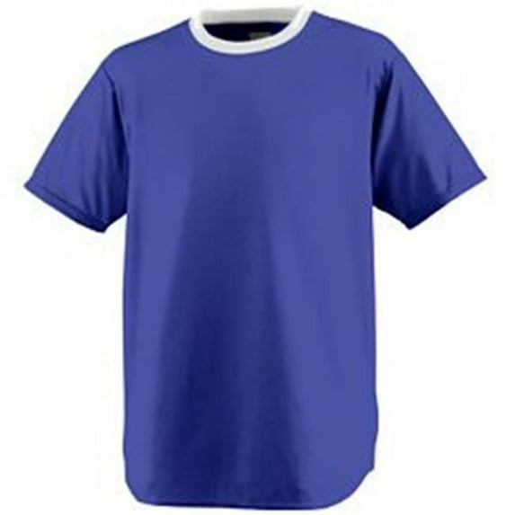 Augusta 249A Youth Wicking Jersey, Purple & White - Large
