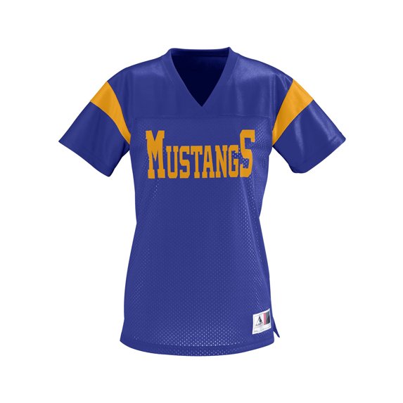 Augusta 252A Ladies Junior Fit Pep Rally Replica T-Shirt- Purple and Gold- XS