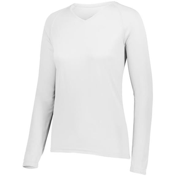 Augusta 2XL Ladies Attain Wicking Long Sleeve Tee White 2797