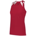 thumbnail image 1 of Augusta 2XL Ladies Overspeed Track Jersey Scarlet/White 348, 1 of 5