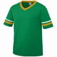 thumbnail image 1 of Augusta 361A Youth Sleeve Stripe Jersey- Kelly- Gold- White - Small, 1 of 4