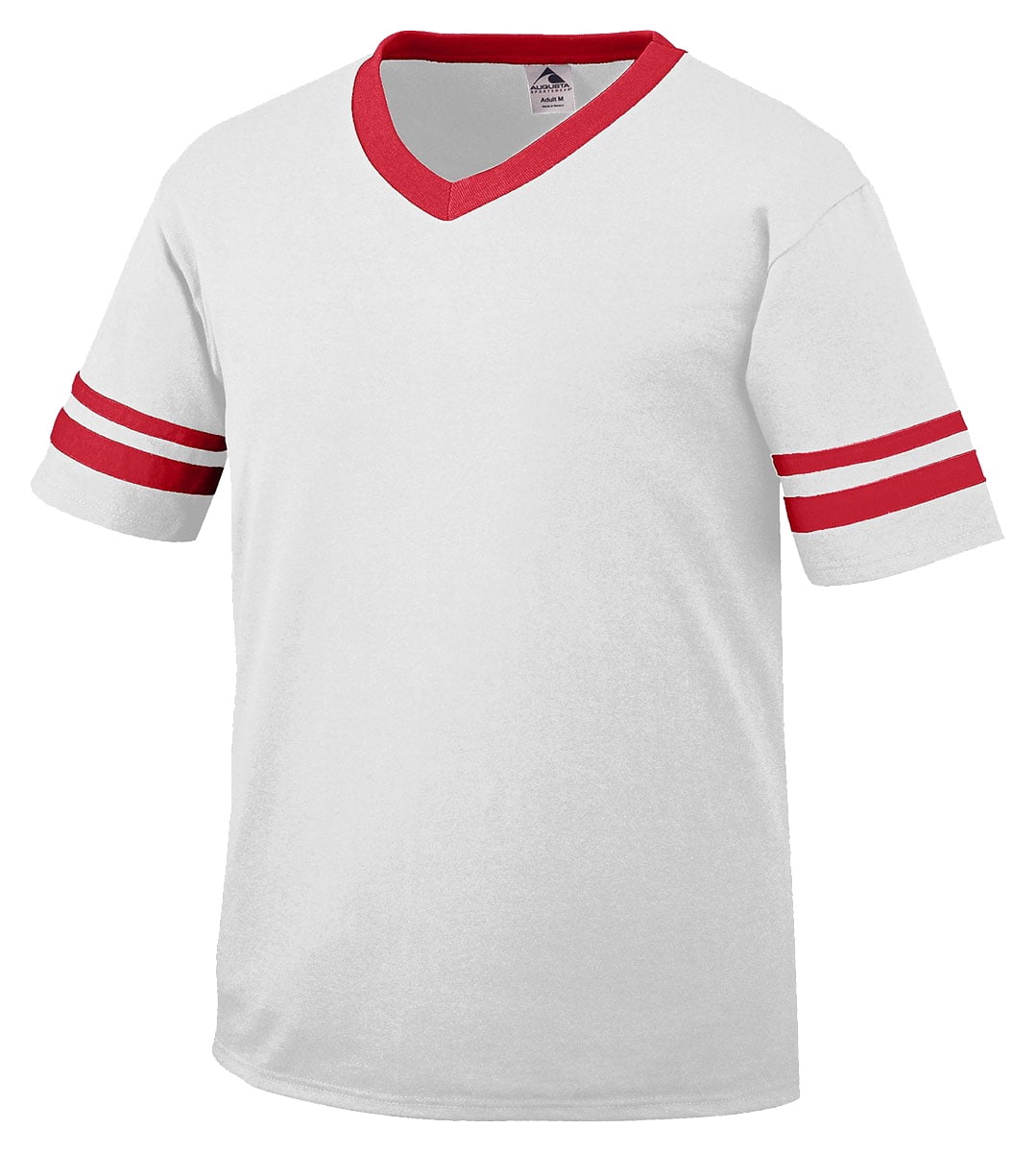 Augusta Sportswear Youth V-Neck Jersey with Striped Sleeves