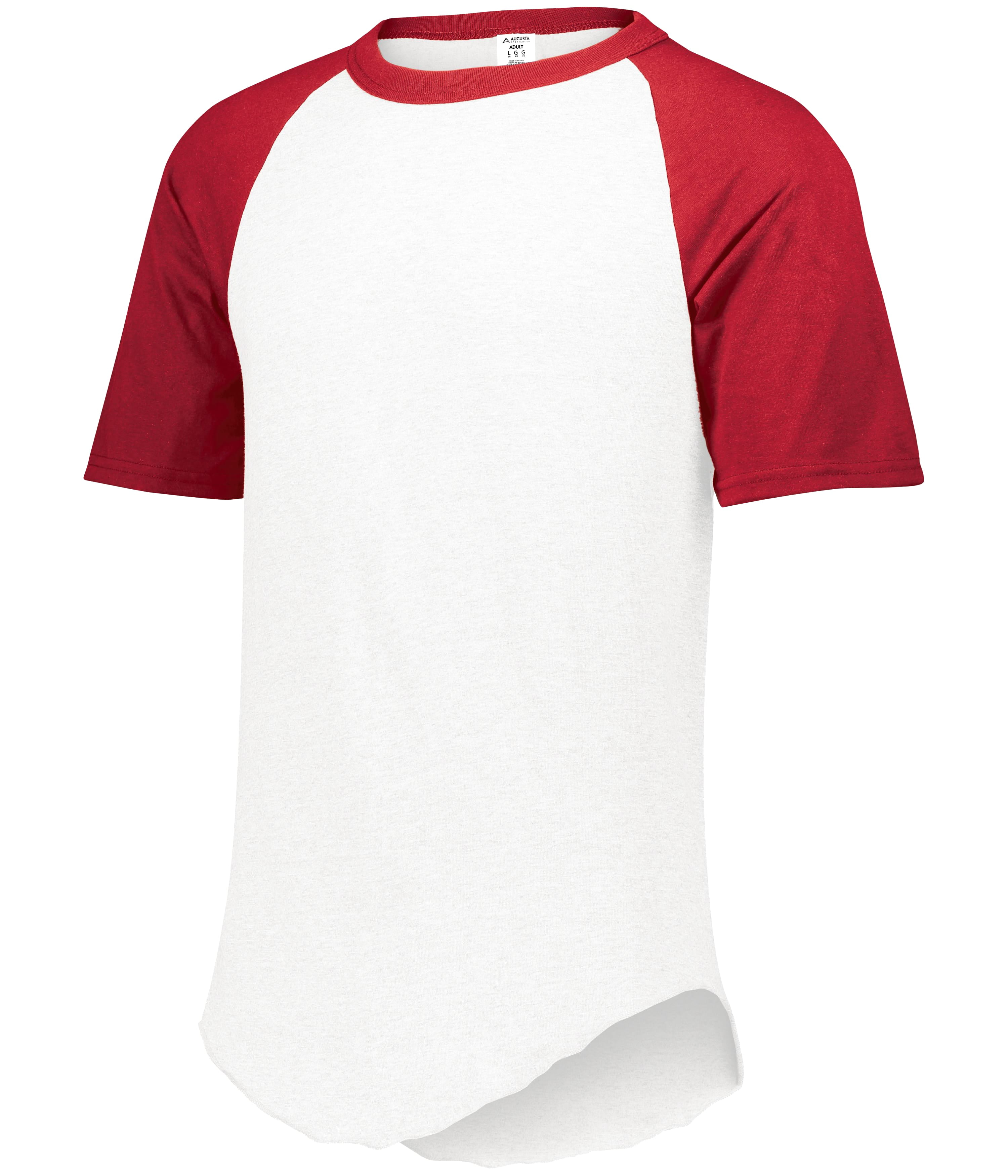 Augusta Sportswear 423 - Short Sleeve Baseball Jersey, White/Maroon, L
