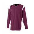 thumbnail image 1 of Augusta 3XL Wicking Long Sleeve Warmup Shirt Maroon/White 4600, 1 of 2