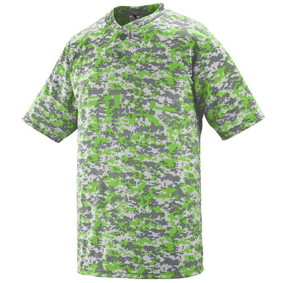 Augusta 4XL Digi Camo Wicking Two-Button Jersey Lime Digi 1555