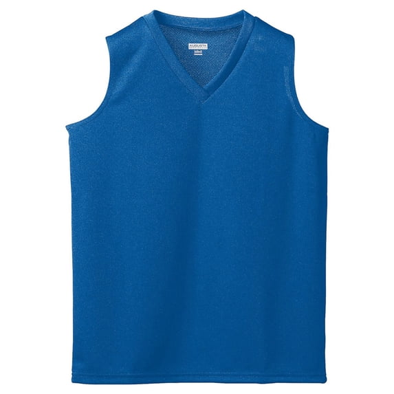 Augusta 526 Girls' Wicking Mesh Sleeveless Jersey -Royal-Small