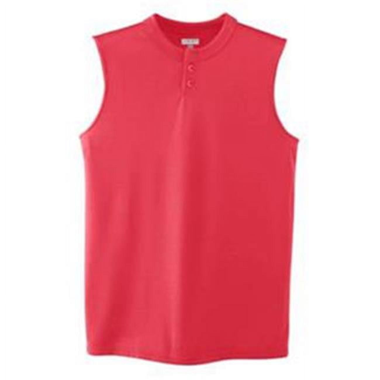 Augusta 540A Wicking Sleeveless TwoButton Baseball Jersey, Red Small