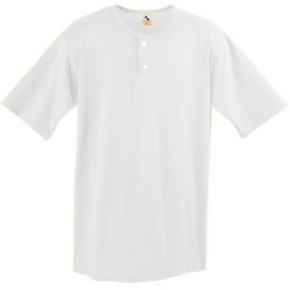 Augusta 580A Two-Button Baseball Jersey- White - Xl