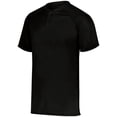 thumbnail image 1 of Augusta 5XL Attain Wicking Two-Button Baseball Jersey Black 1565, 1 of 3